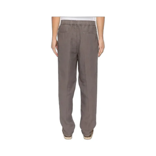 Drawstring-Fastening Pleated Trousers