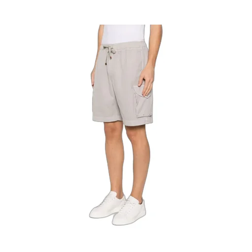 Drawstring-Fastening Cargo Shorts