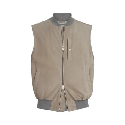 Suede Chest-Pocket Gilet