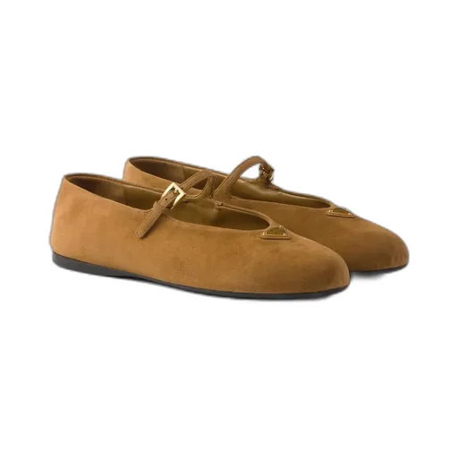 Prada Logo Plaque Ballerina Shoes