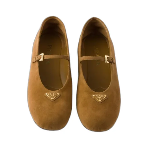 Prada Logo Plaque Ballerina Shoes