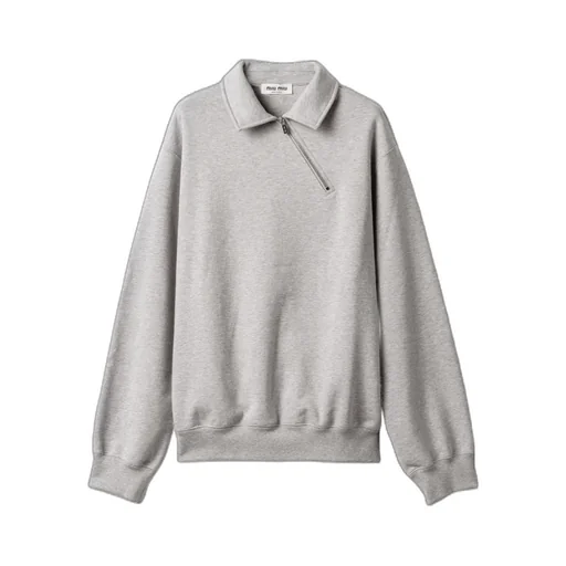 Zippered Cotton Fleece Jacket