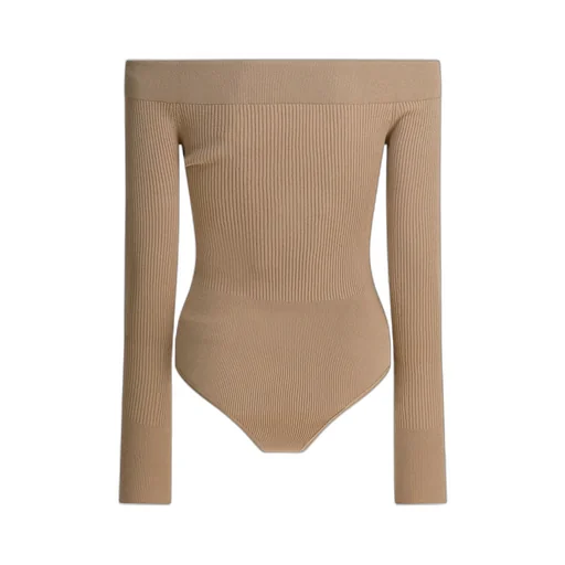AlaÏA Off-Shoulder Ribbed Bodysuit
