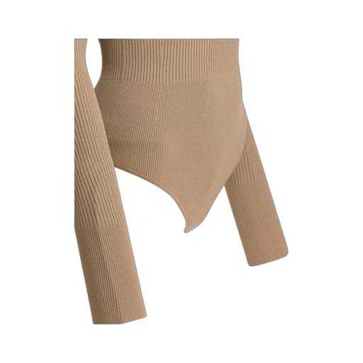 AlaÏA Off-Shoulder Ribbed Bodysuit