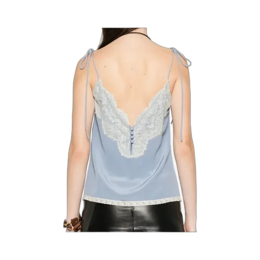 Lace-Trim V-Neck Top