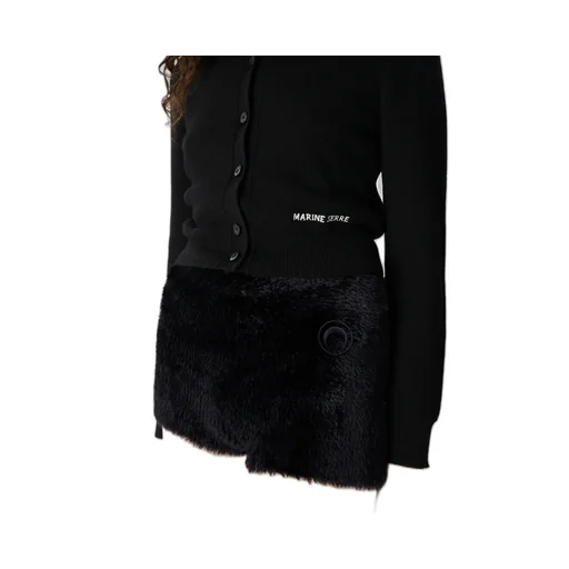 Marine Serre - Women Merino Wool Knit Cropped Cardigan