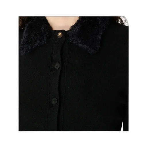Marine Serre - Women Merino Wool Knit Cropped Cardigan