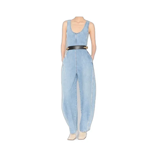 Alaa Round Denim Jumpsuit