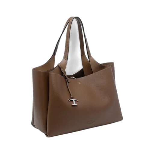 Tod's T Timeless Logo Embossed Medium Tote Bag