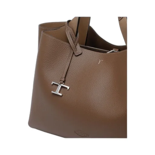 Tod's T Timeless Logo Embossed Medium Tote Bag
