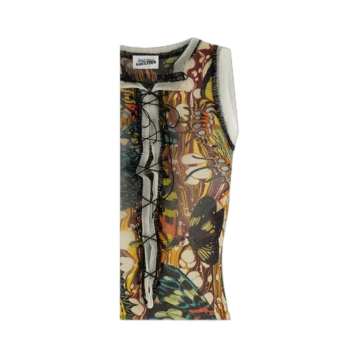 Jean Paul Gaultier Yellow Butterfly Midi Dress