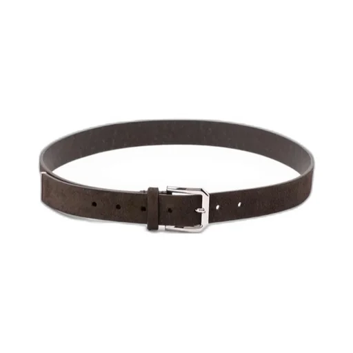 Silver-Buckle Leather Belt
