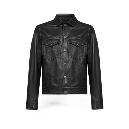 Tagliatore Snap Button Leather Jacket