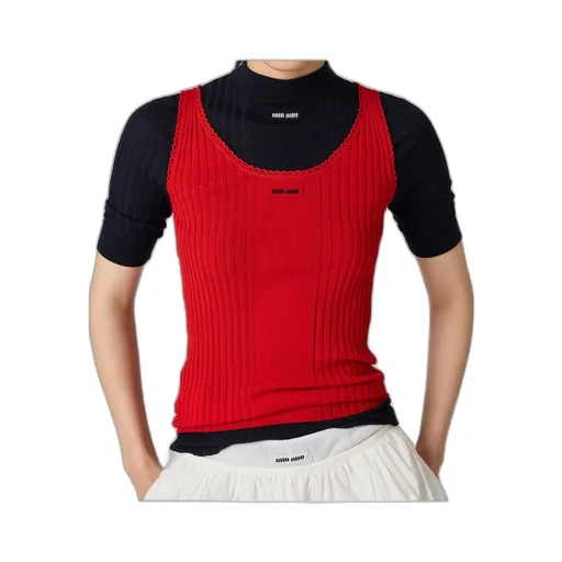 Ribbed Knit Wool Tank Top