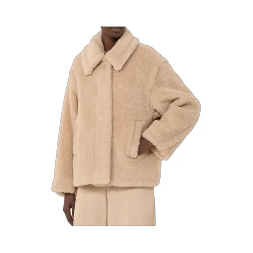 Cropped Teddy Coat In Alpaca And Wool - Albino
