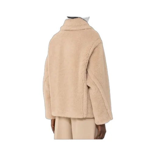Cropped Teddy Coat In Alpaca And Wool - Albino