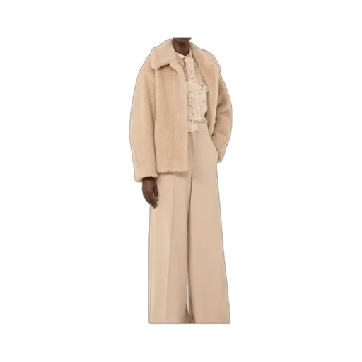 Cropped Teddy Coat In Alpaca And Wool - Albino