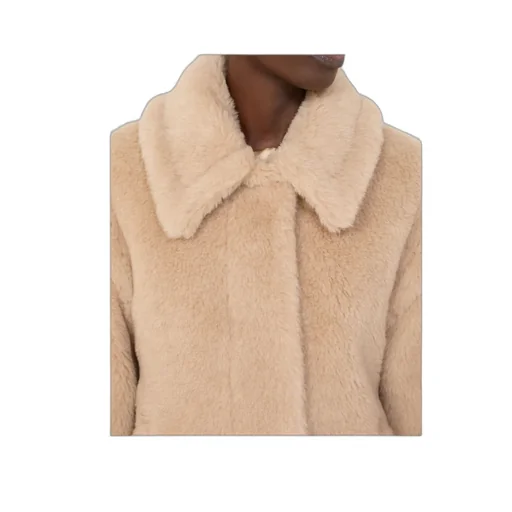 Cropped Teddy Coat In Alpaca And Wool - Albino