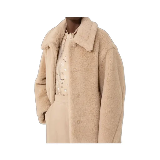 Cropped Teddy Coat In Alpaca And Wool - Albino