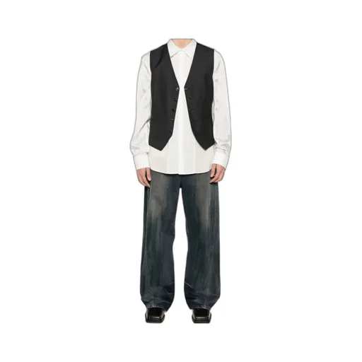 Pinstriped Button Vest