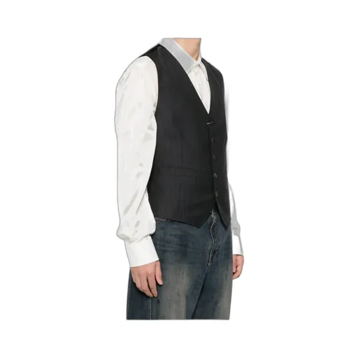 Pinstriped Button Vest