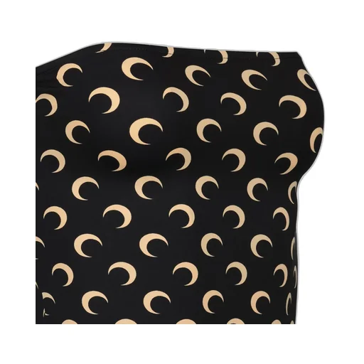 Marine Serre Crescent Moon Printed Strapless Top