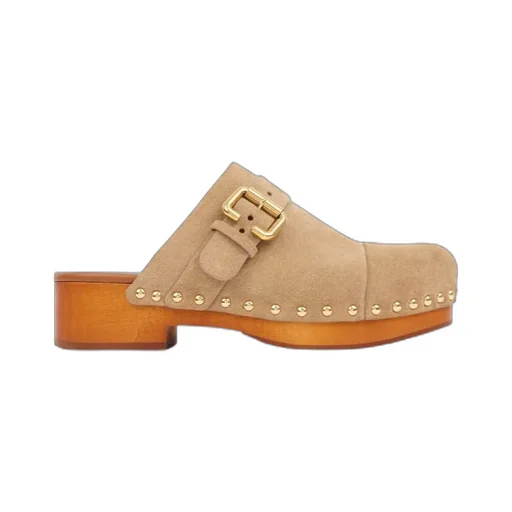 Chlo Jeannette Buckle Detailed Studded Clogs