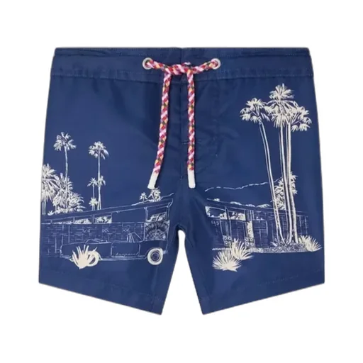 Drawsting Print Swim Shorts