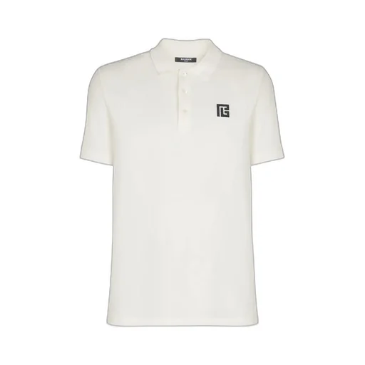 Balmain Logo Embroidered Short-Sleeve Polo Shirt