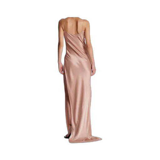 Draped Satin Slit Dress