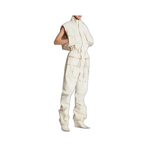 Sleeveless Lambskin Jumpsuit