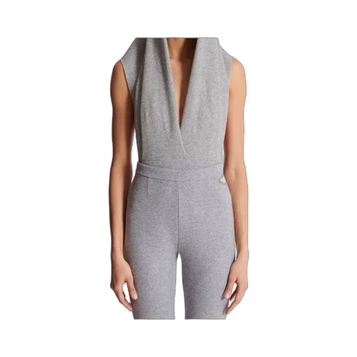 Draped Bodysuit With Hood