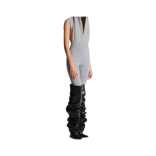 Draped Bodysuit With Hood