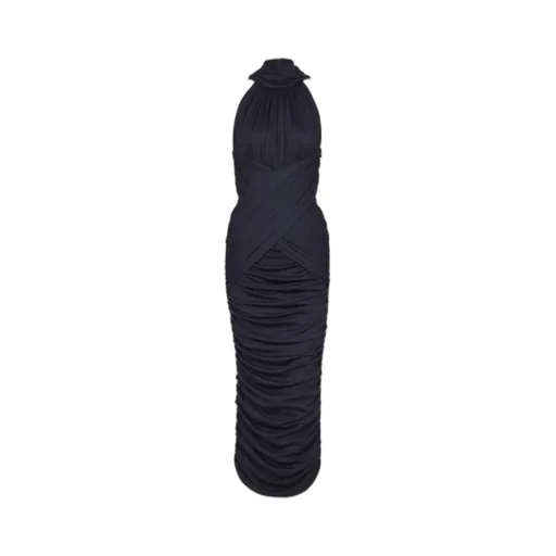 Draped Knit Midi Dress