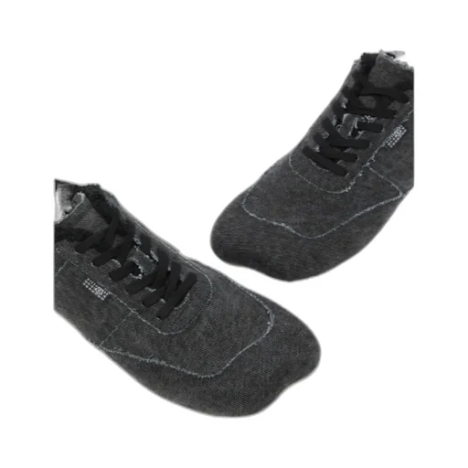 Mm6 Maison Margiela Frayed-Trim Lace-Up Sneakers