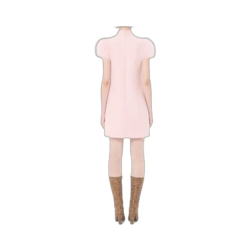 Crepe Couture Feather Mini Dress