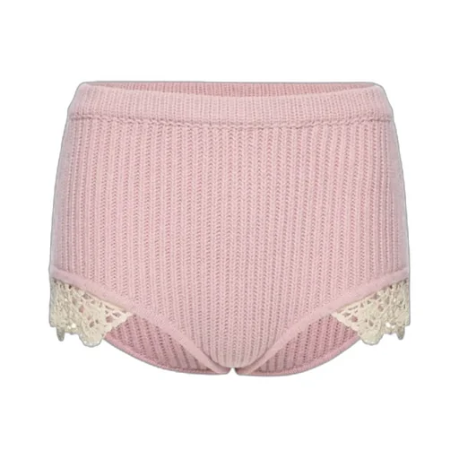 Cashmere Crochet-Trim Shorts