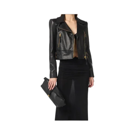 Elisabetta Franchi Leather Biker Jacket