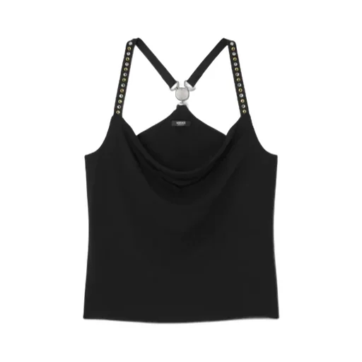 Versace Stretch CrÊPe Jersey Gathered Top