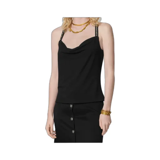 Versace Stretch CrÊPe Jersey Gathered Top