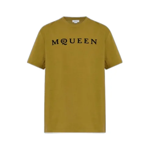 Alexander Mcqueen Flocked Mcqueen Logo T-Shirt