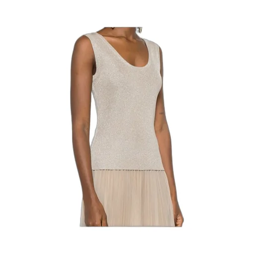 Fabiana Filippi Shimmering U-Neck Sleeveless Top
