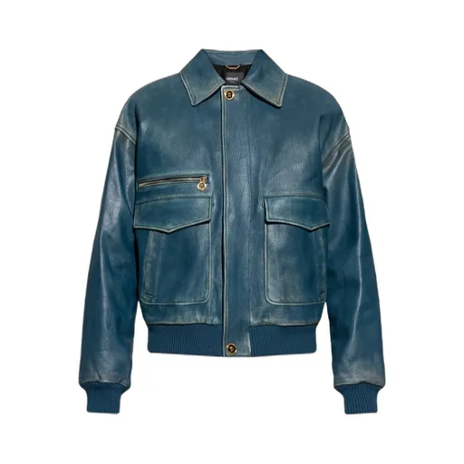 Versace Long-Sleeved Leather Jacket