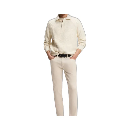 Collared Long-Sleeved Knitted Sweater
