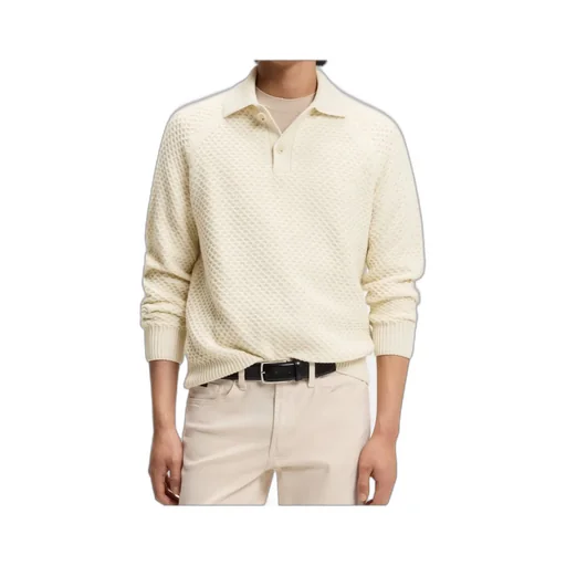 Collared Long-Sleeved Knitted Sweater