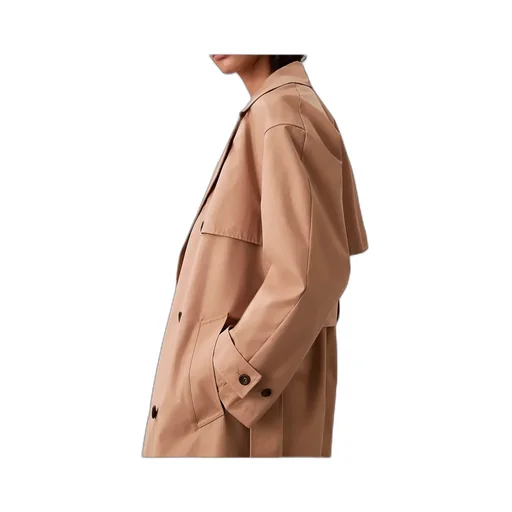 Classic Cotton Blend Long Trench Coat