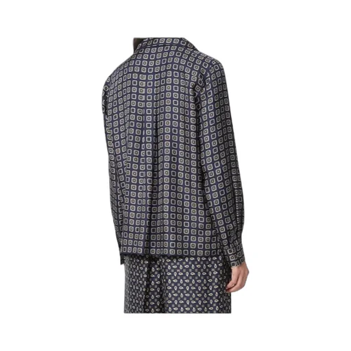 Semi-Fitted Printed Silk Shirt - Ultramarine