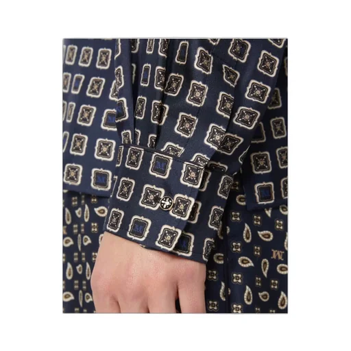 Semi-Fitted Printed Silk Shirt - Ultramarine