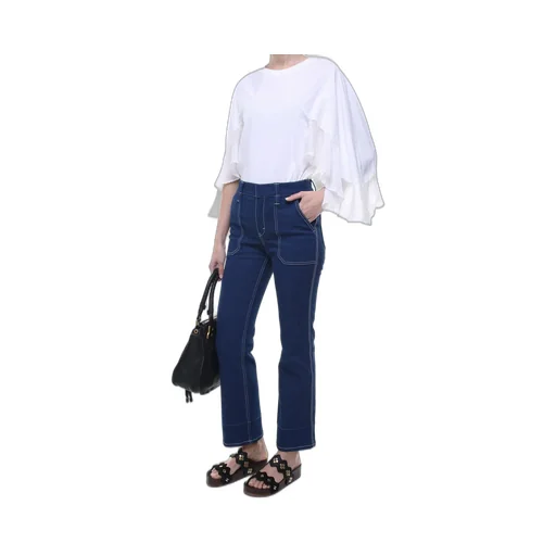 Color-Blocking Straight Jeans