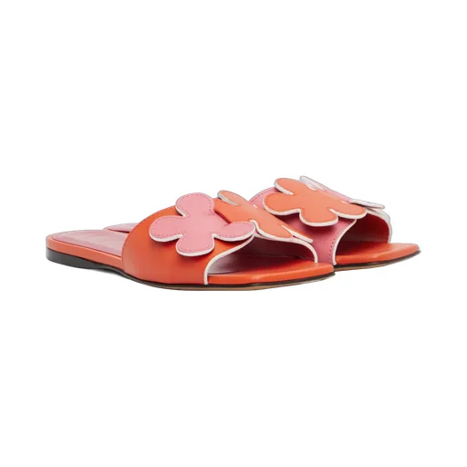Pink And Orange Leather Daisy Sandal